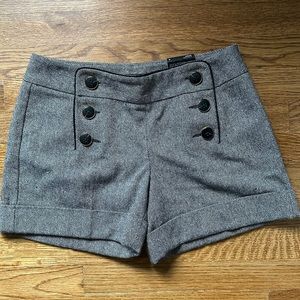 Express Editor Sailor Wool Shorts, Size 4, Grey Heather (NWT)